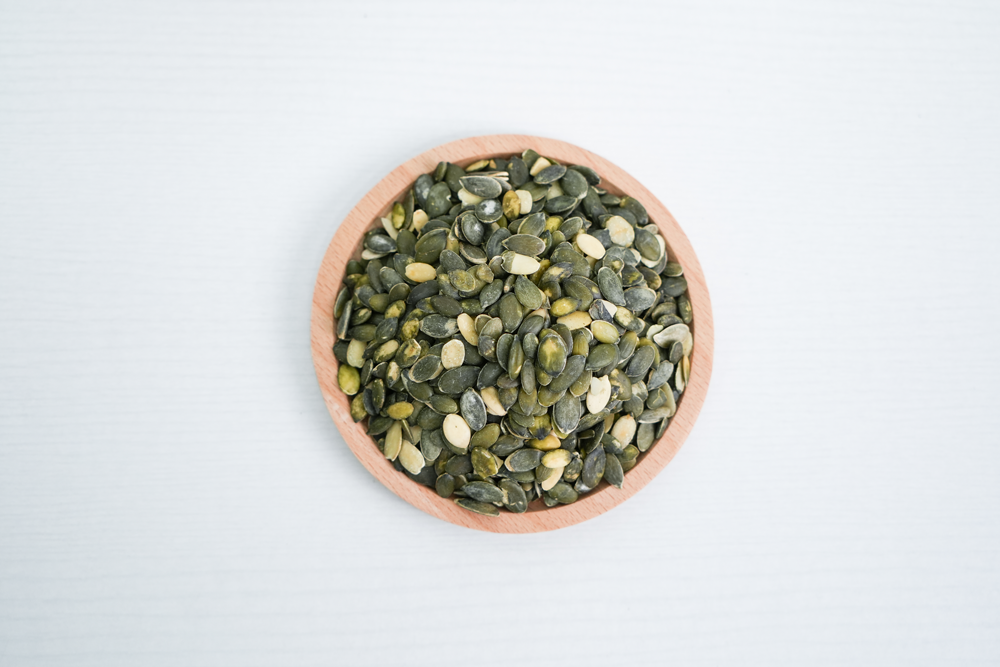 Shellless pumpkin seed kernels (A)